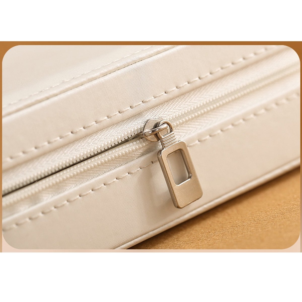 PU Leather Travel Jewelry Organizer – Small Box with 3 Compartments