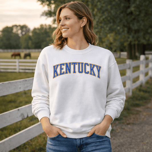Kentucky Arch Sweatshirt | Denim Texture Design | Unisex Fit