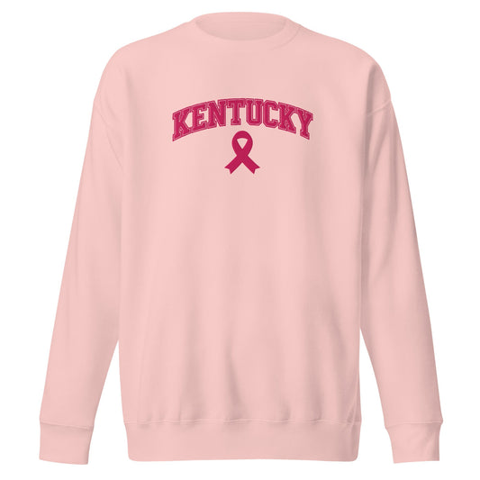 Kentucky Awareness Sweatshirt | Embroidered Pink Ribbon Design | Premium Fleece