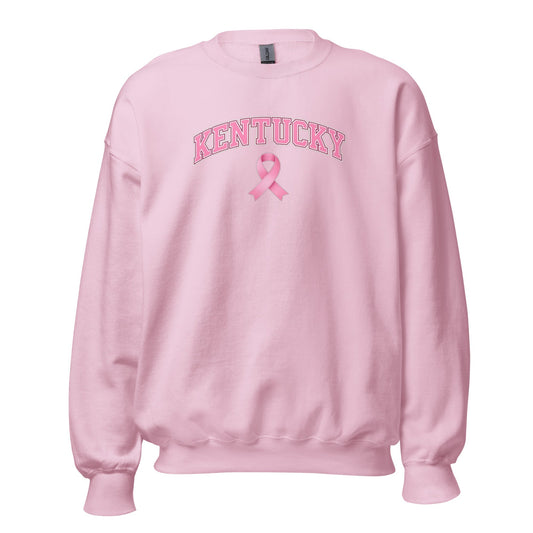 Kentucky Awareness Sweatshirt | Pink Ribbon Collegiate Design