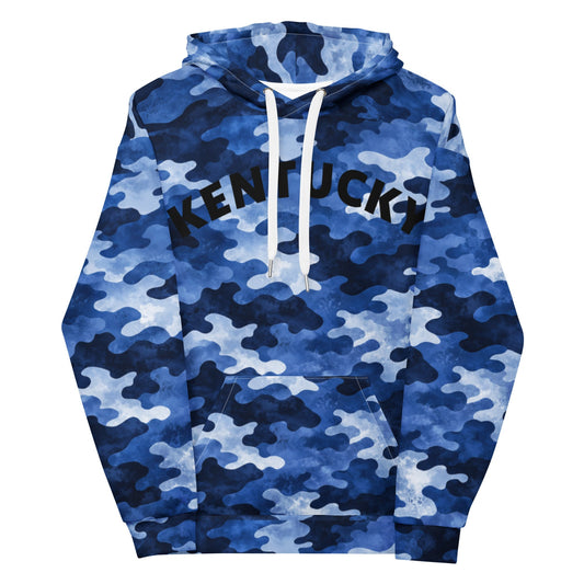 Kentucky Camo Hoodie | Blue Camouflage Arch Design | Classic Comfort