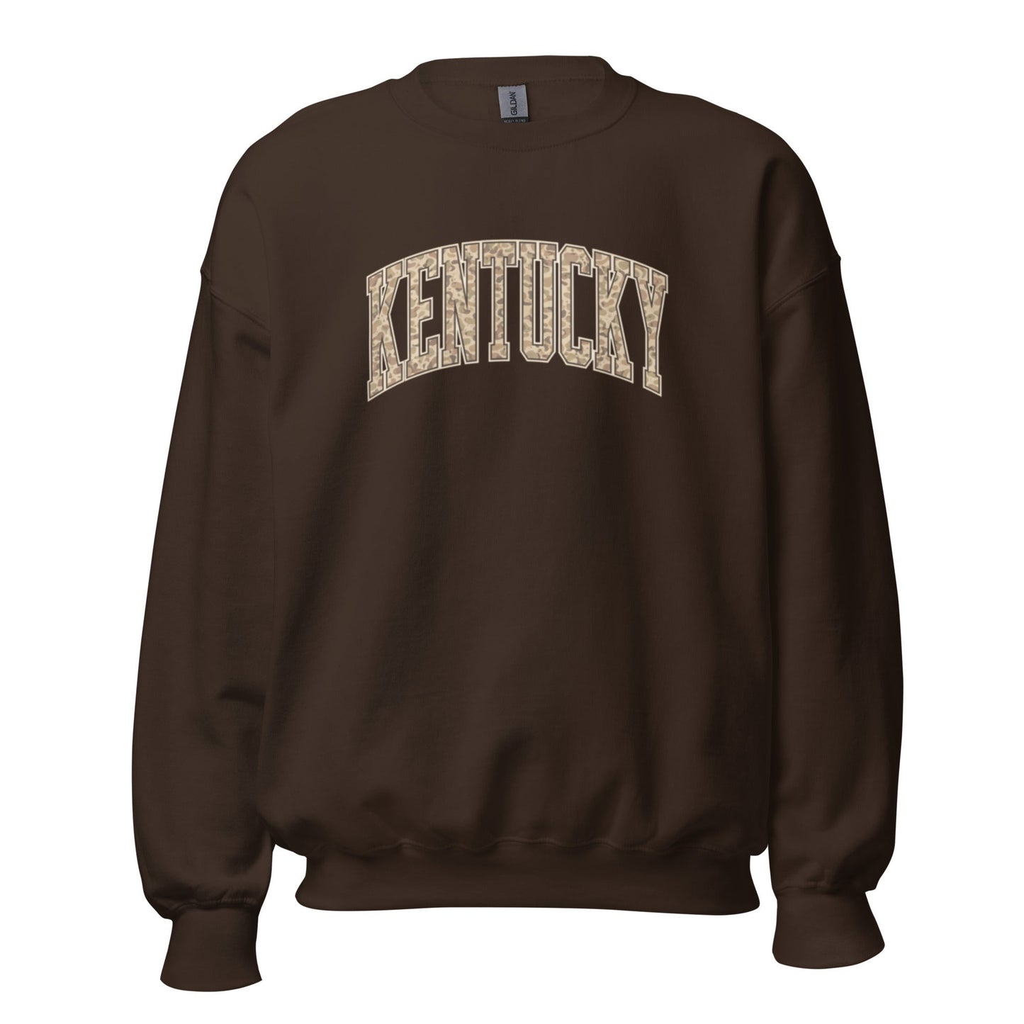 Kentucky Camo Letter Sweatshirt | Arched Bold Design | Unisex Fit