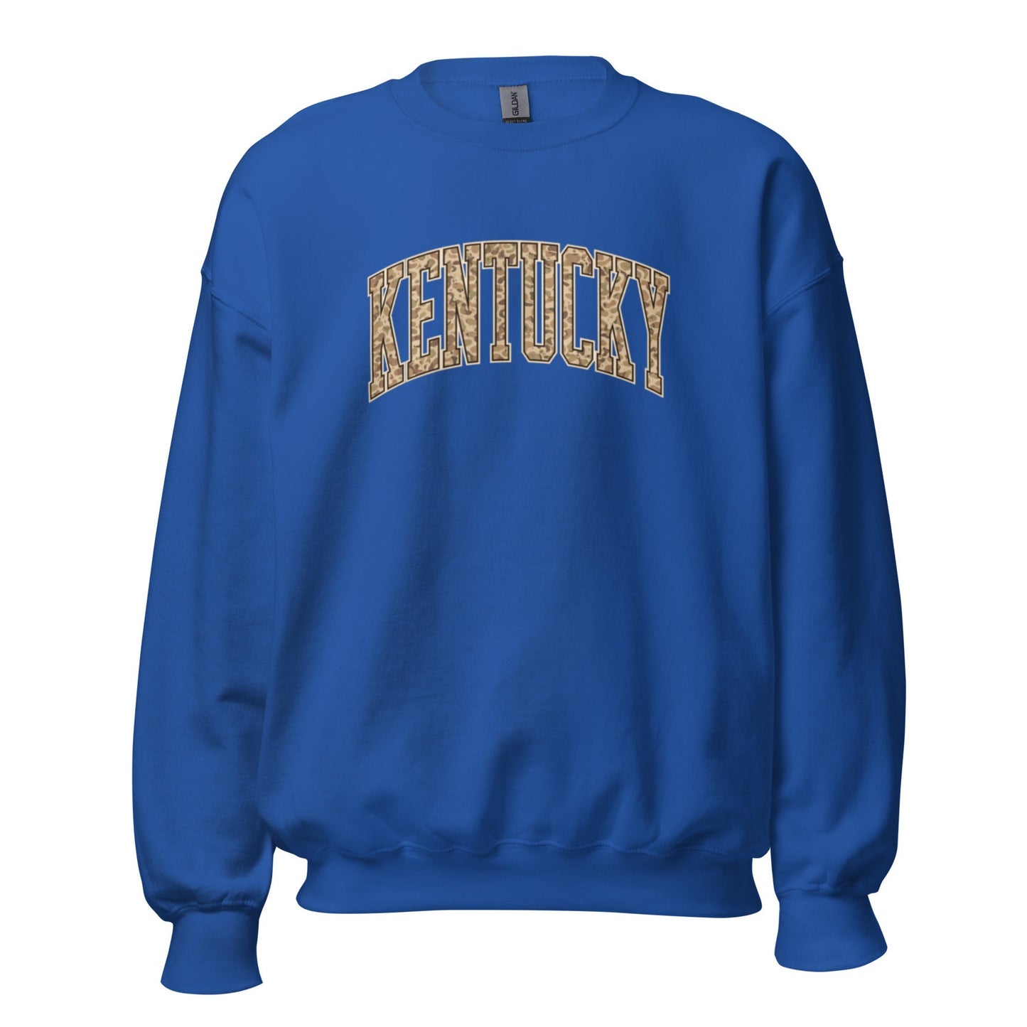 Kentucky Camo Letter Sweatshirt | Arched Bold Design | Unisex Fit