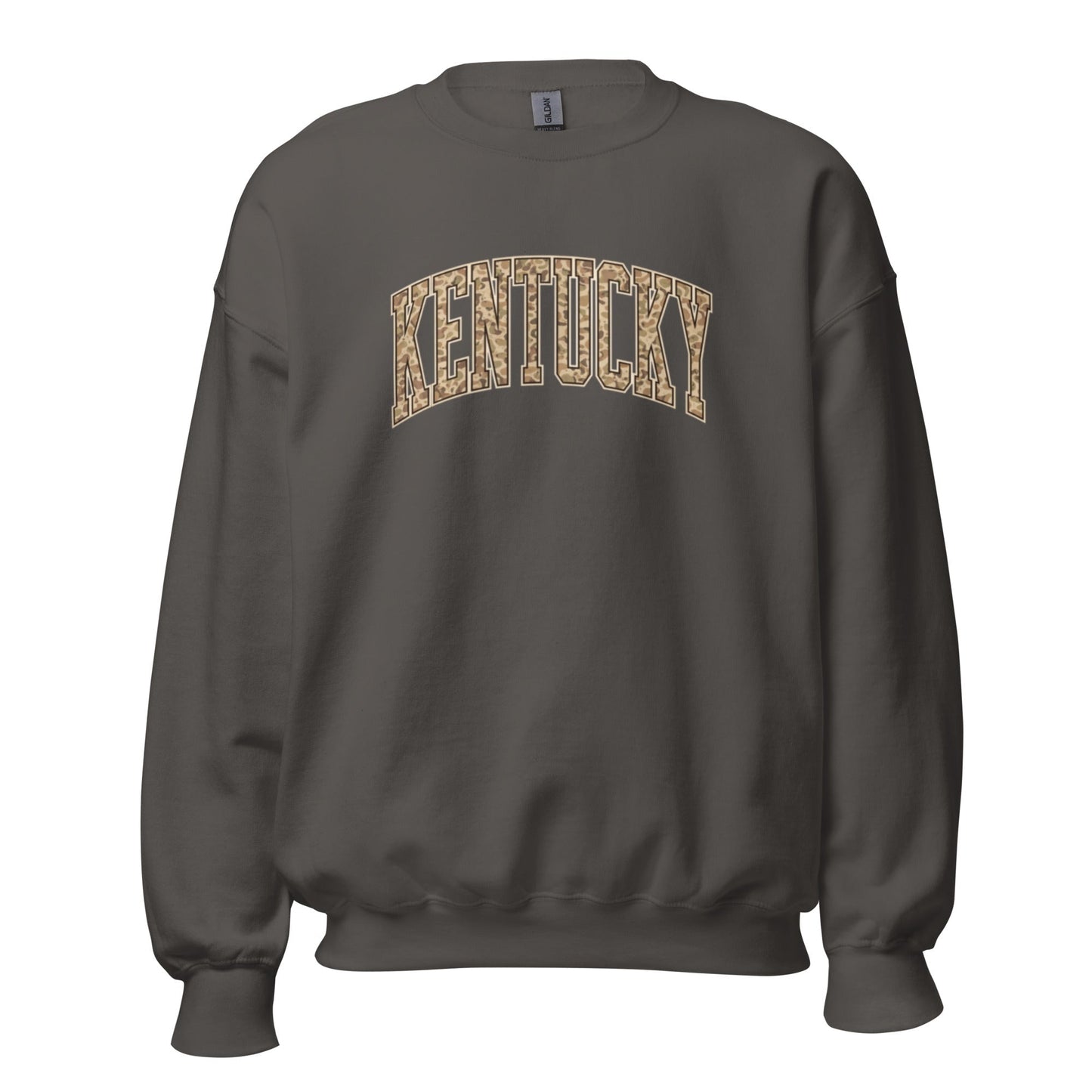 Kentucky Camo Letter Sweatshirt | Arched Bold Design | Unisex Fit