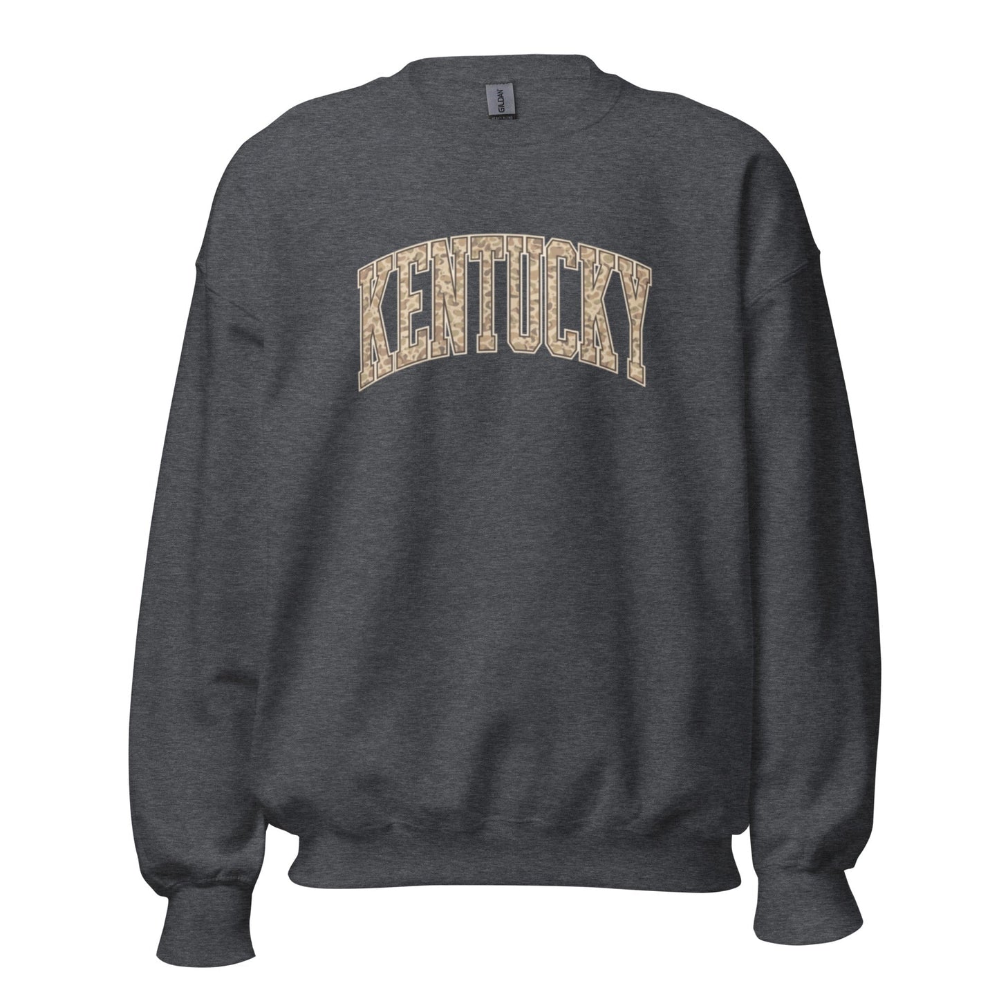 Kentucky Camo Letter Sweatshirt | Arched Bold Design | Unisex Fit