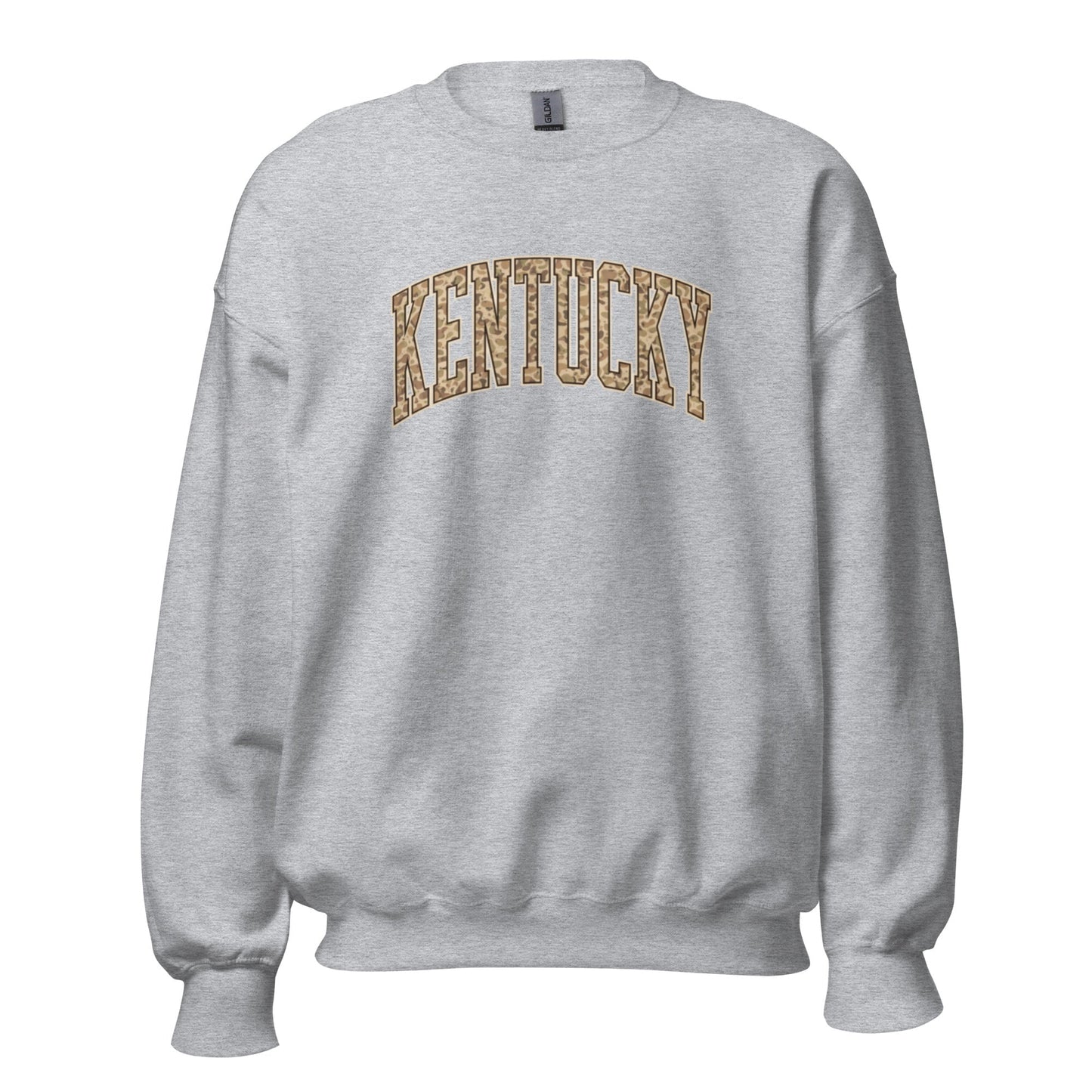 Kentucky Camo Letter Sweatshirt | Arched Bold Design | Unisex Fit
