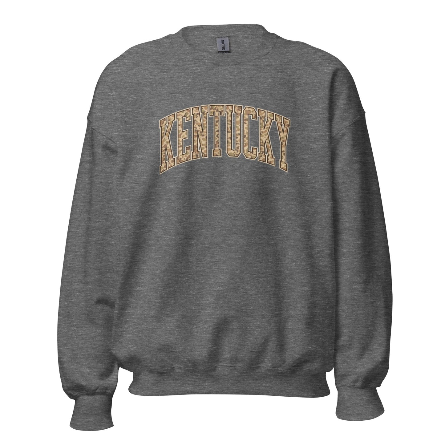 Kentucky Camo Letter Sweatshirt | Arched Bold Design | Unisex Fit
