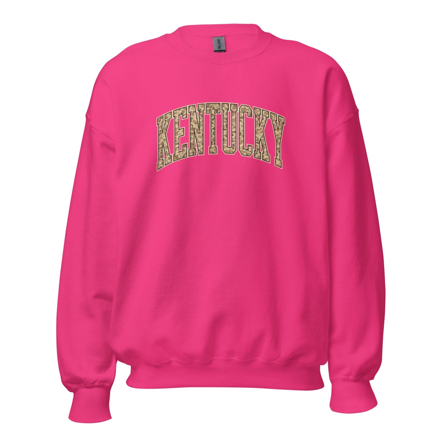 Kentucky Camo Letter Sweatshirt | Arched Bold Design | Unisex Fit