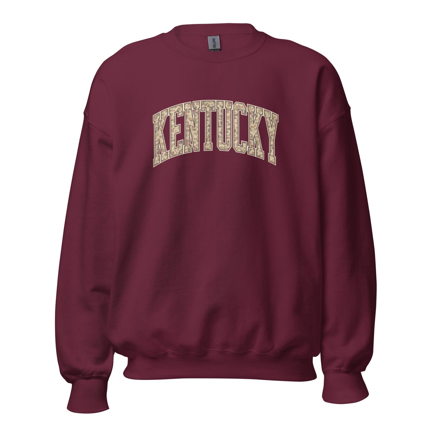 Kentucky Camo Letter Sweatshirt | Arched Bold Design | Unisex Fit