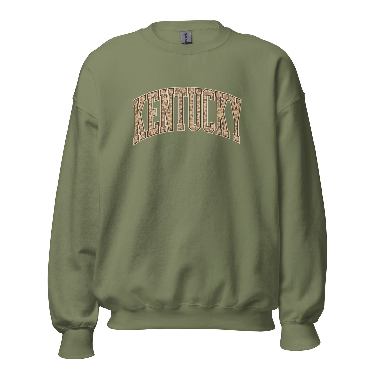 Kentucky Camo Letter Sweatshirt | Arched Bold Design | Unisex Fit