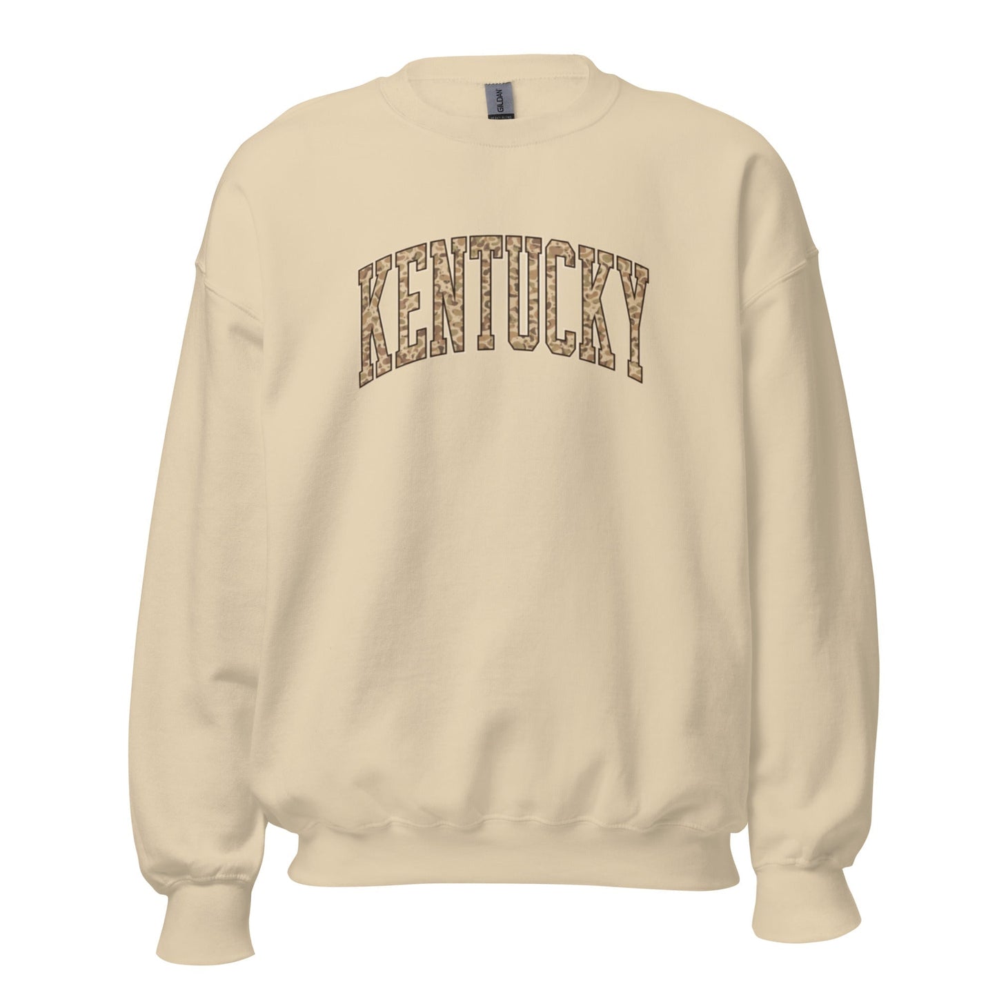 Kentucky Camo Letter Sweatshirt | Arched Bold Design | Unisex Fit