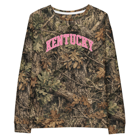 Kentucky Camo Sweatshirt | Mossy Oak All-Over Print | Unisex Cotton