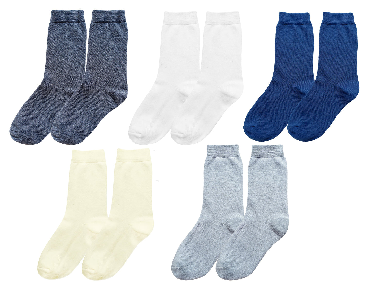 tittimitti® Kids Organic Cotton Crew Socks 5-Pack – Breathable Everyday & School Socks for Boys & Girls (Soft, Durable, Stretch Fit)