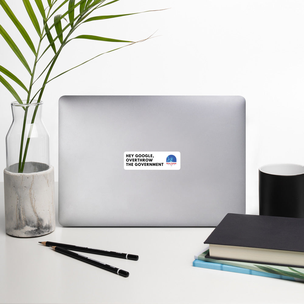 Hey Google, Overthrow the Government Bubble-free stickers