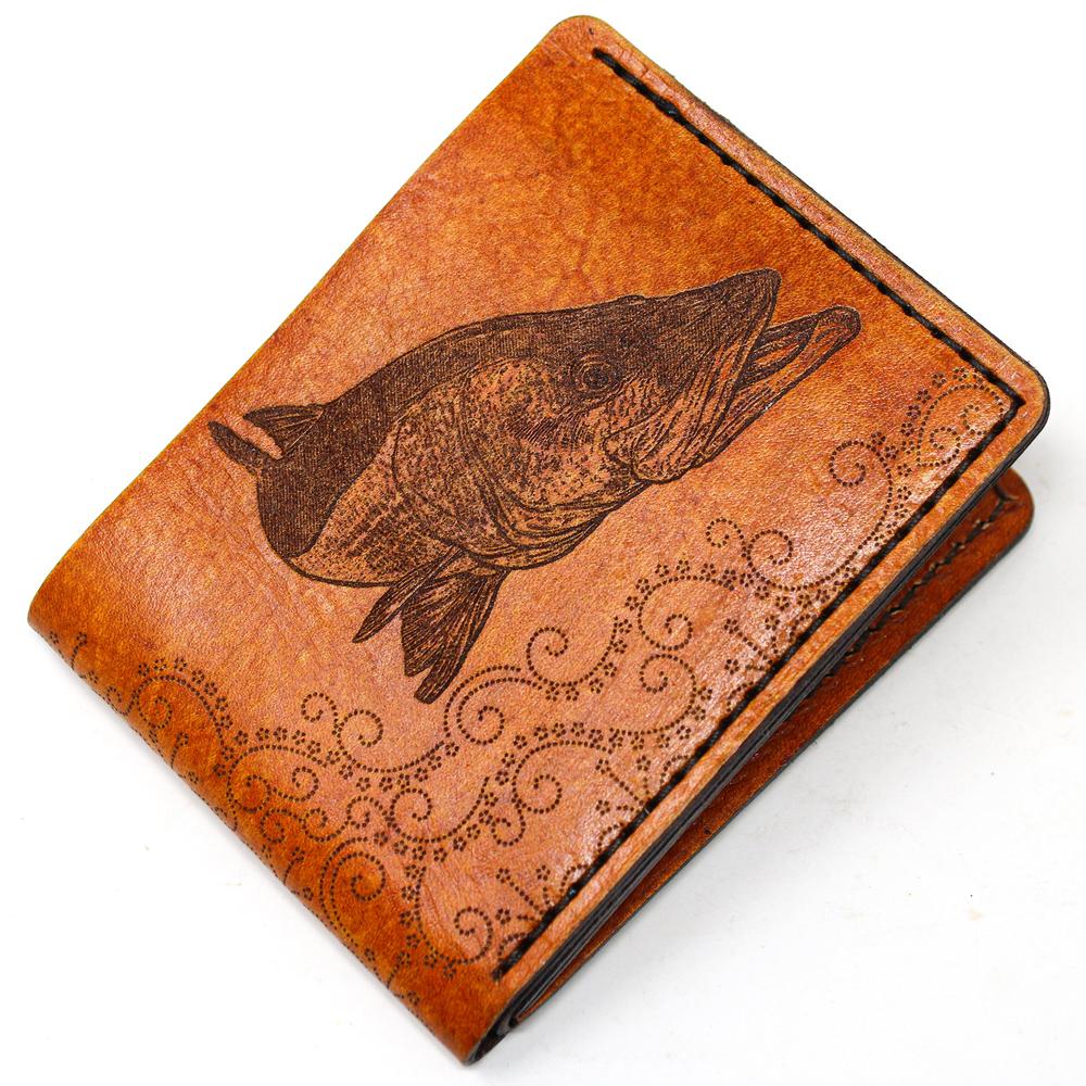 Handcrafted Snook Leather Bill Fold Wallet - Made to Order in USA