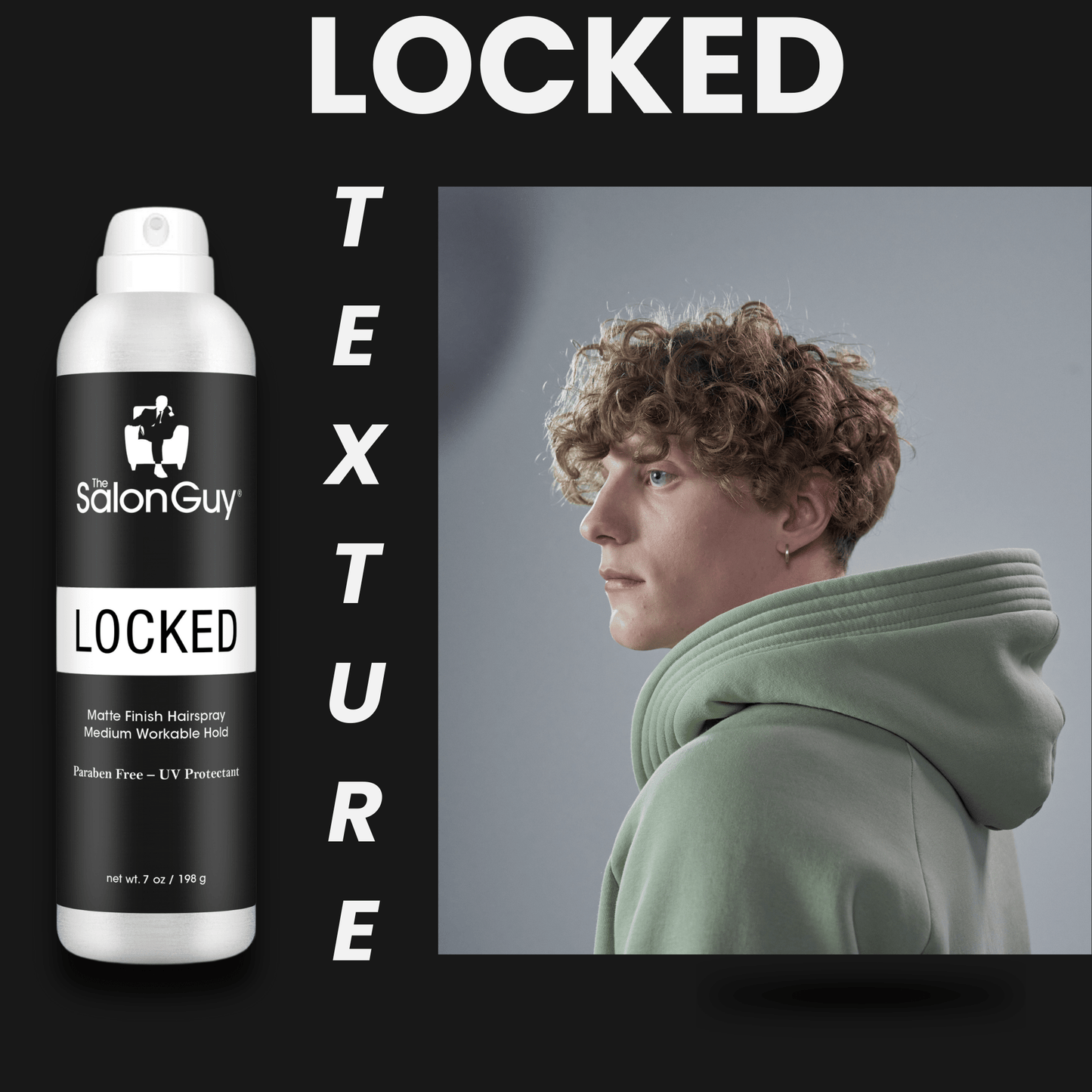 LOCKED Matte Finish Medium Hold Hairspray Original Version