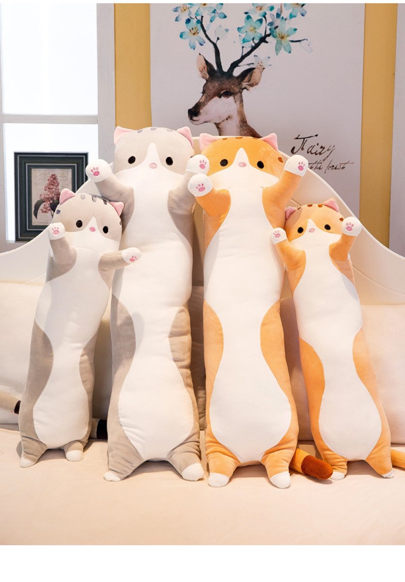 Long Cat Pillow Plush – 26" Soft Cuddly Gift for Kids