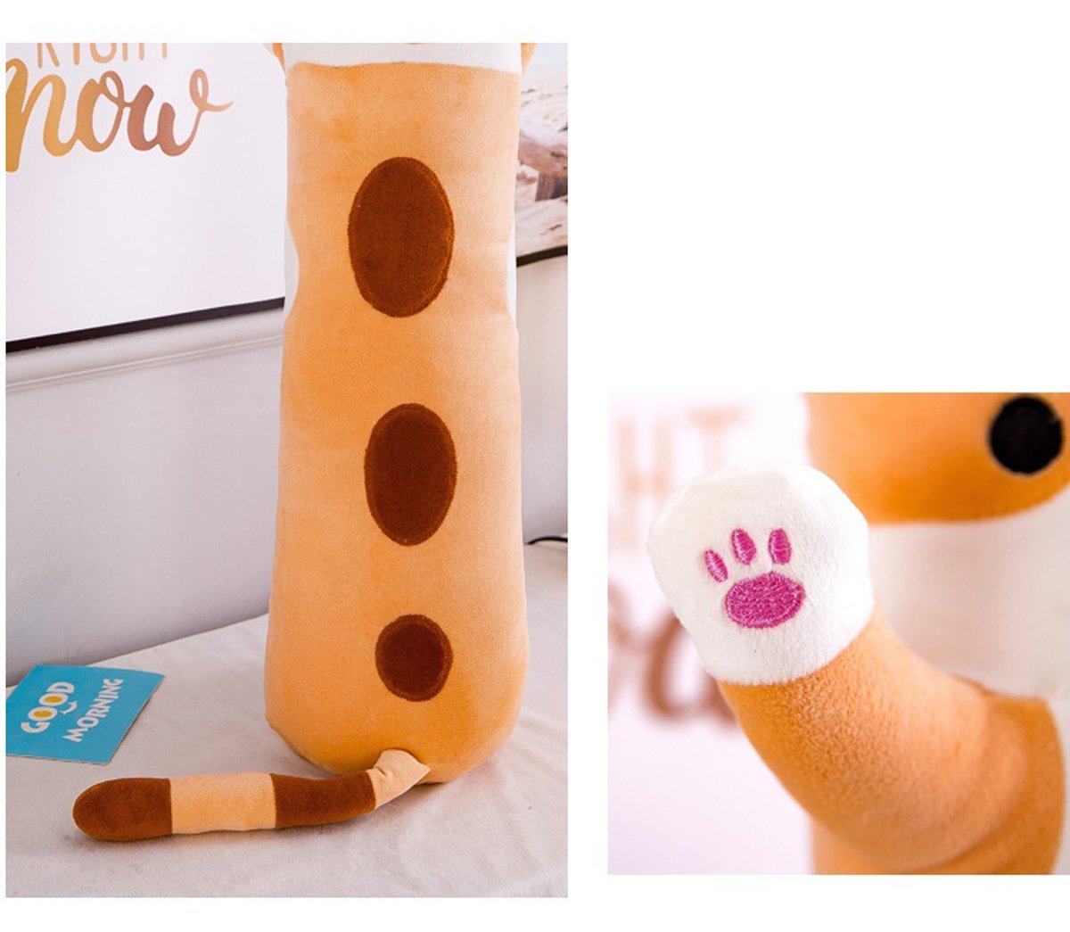 Long Cat Pillow Plush – 26" Soft Cuddly Gift for Kids