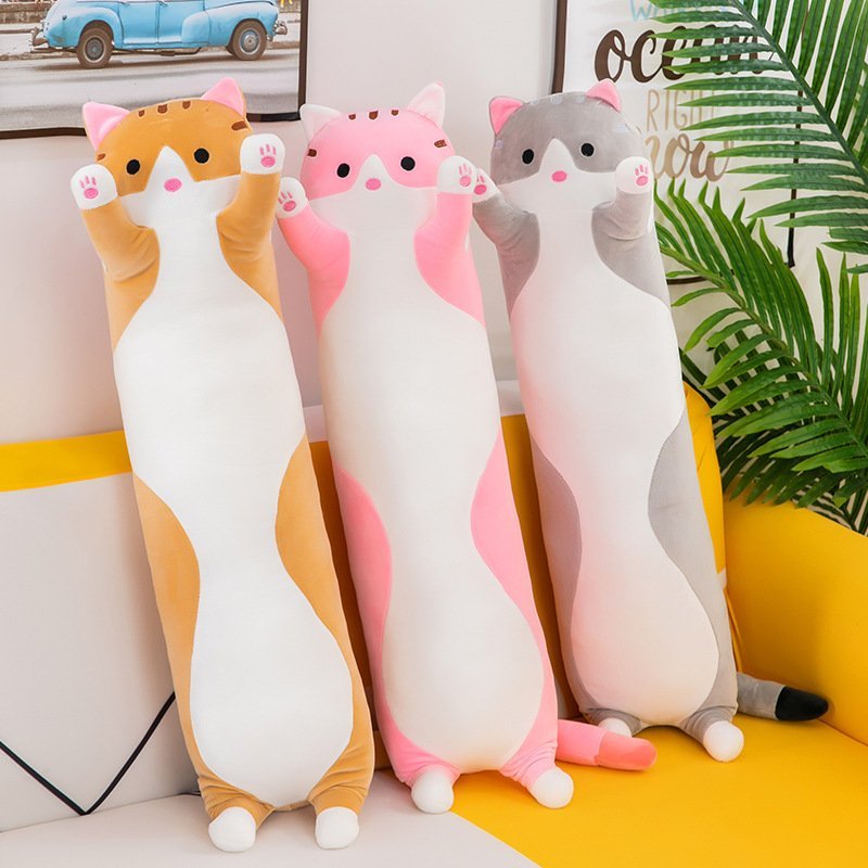 Long Cat Pillow Plush – 26" Soft Cuddly Gift for Kids