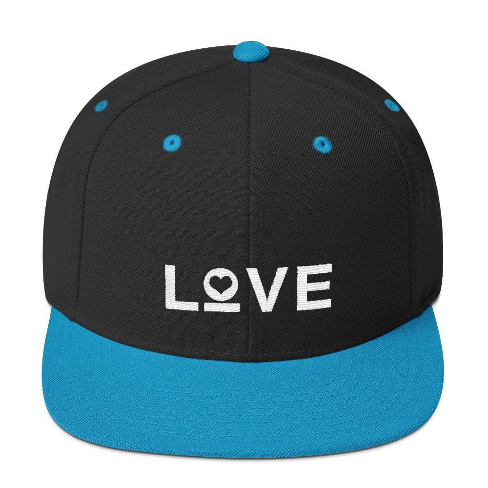 Love Snapback Hat with Flat Brim