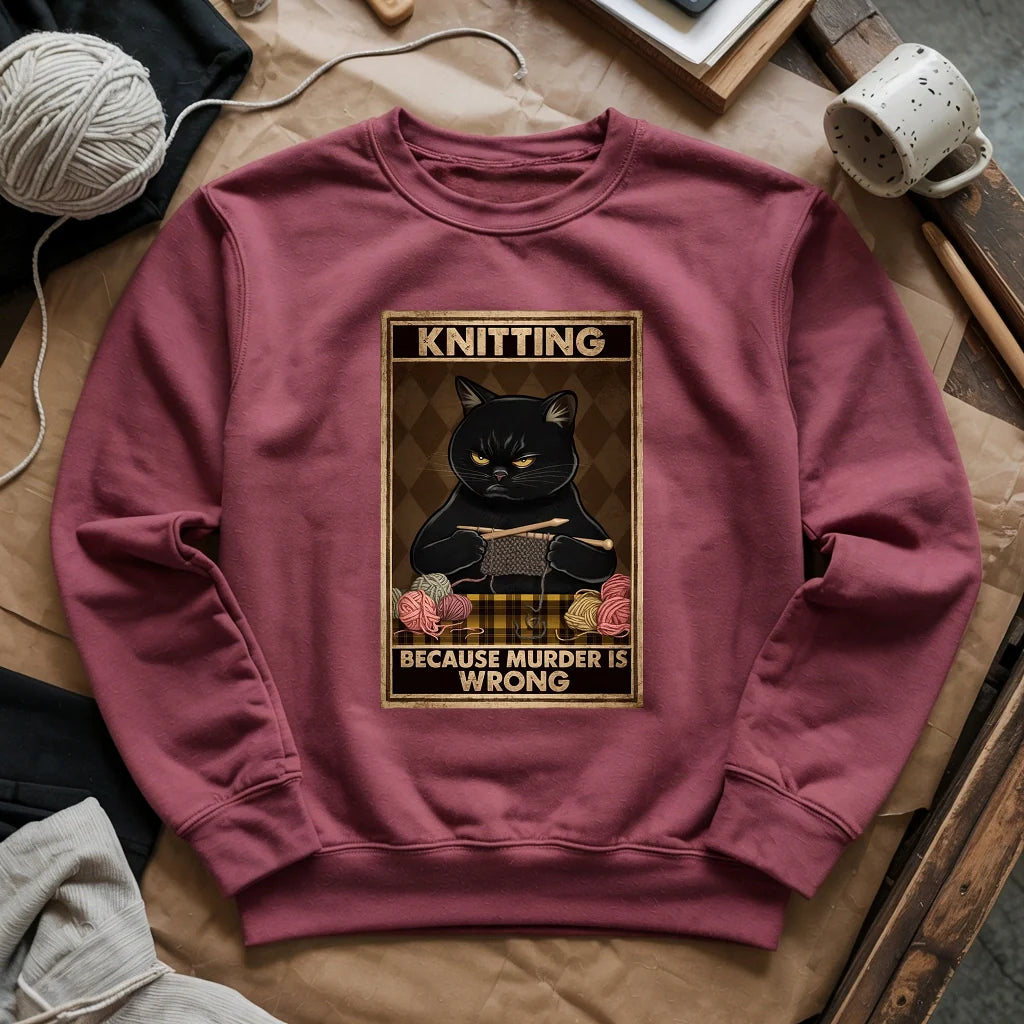 Knitting Because murder is wrong Sweatshirt