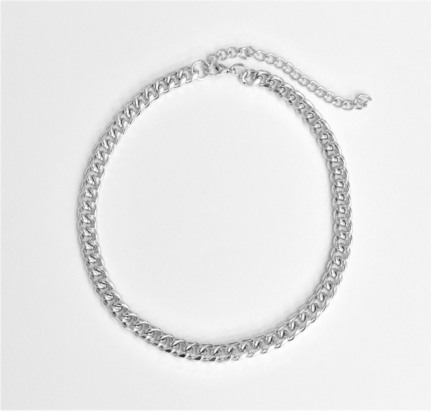 MASON LARGE SILVER CUBAN CHAIN NECKLACE