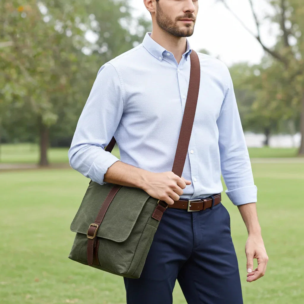 Messenger Bags, Maxwell Leather/Waxed Canvas Messenger Bags