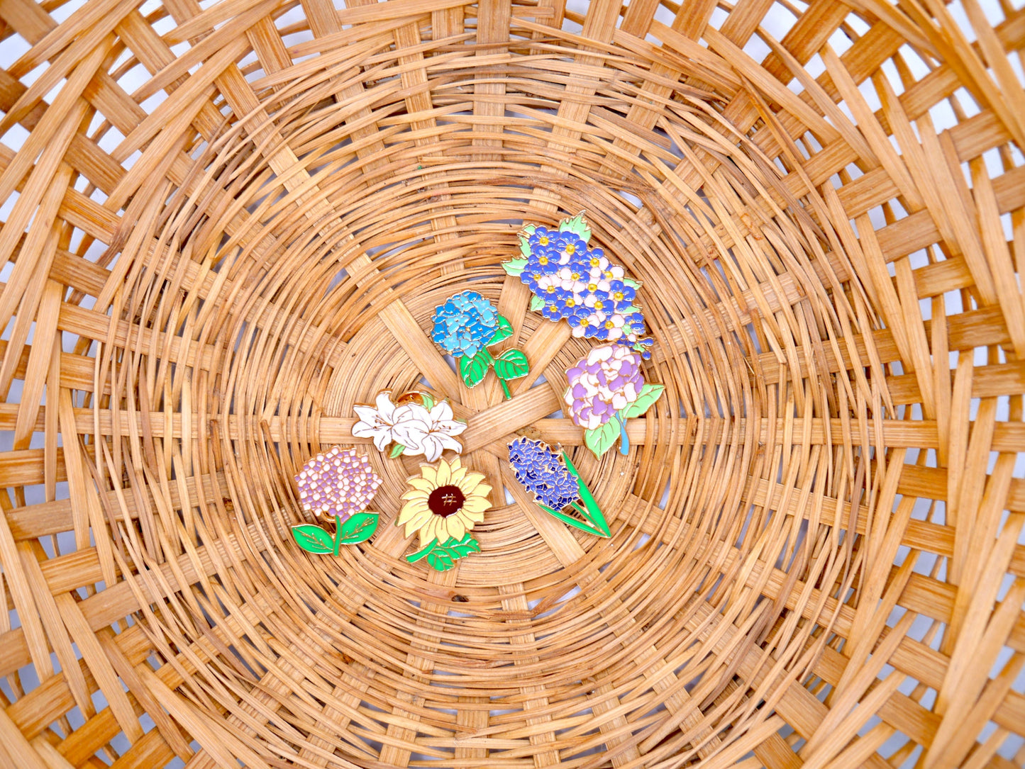 Flower Metal Enamel Pins (Set of 3)