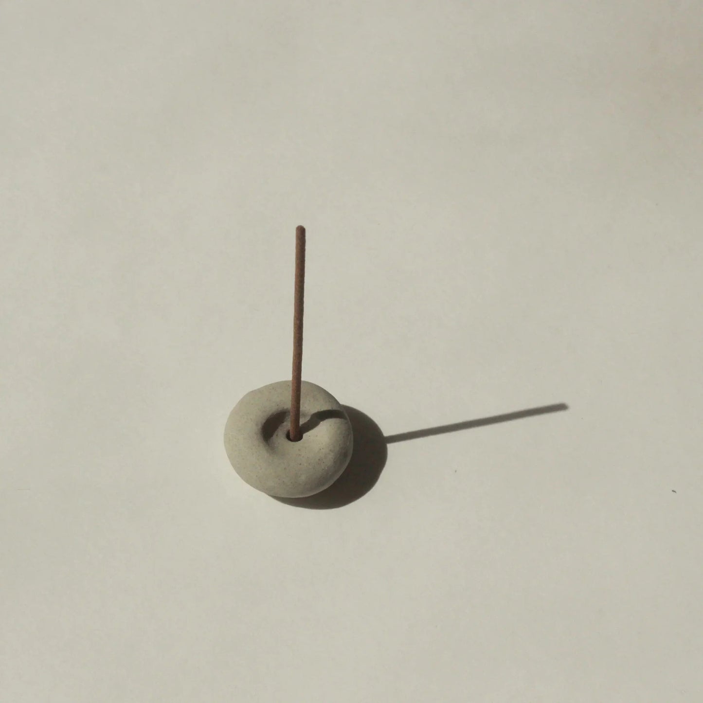 Mini Light Grey Ceramic Pebble Incense Holder