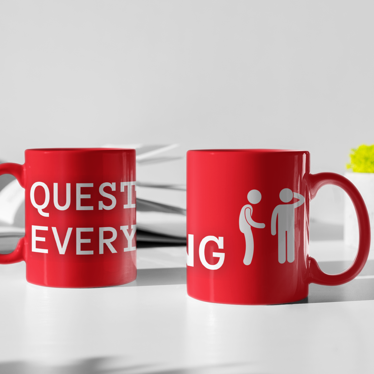 Question Everything Full Color Panoramic Mug