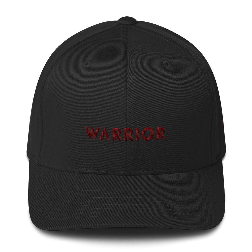 Multiple Myeloma Awareness Twill Fitted Hat - Warrior & Burgundy Ribbon