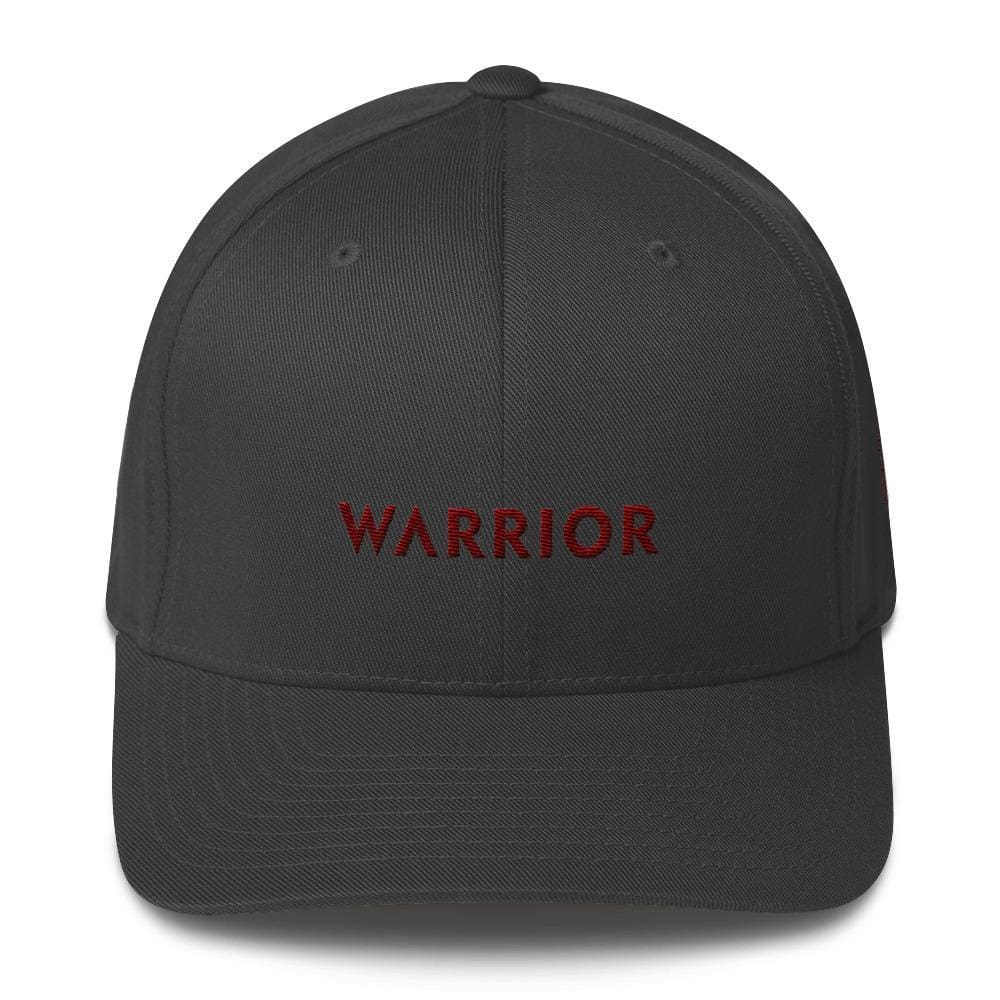 Multiple Myeloma Awareness Twill Fitted Hat - Warrior & Burgundy Ribbon