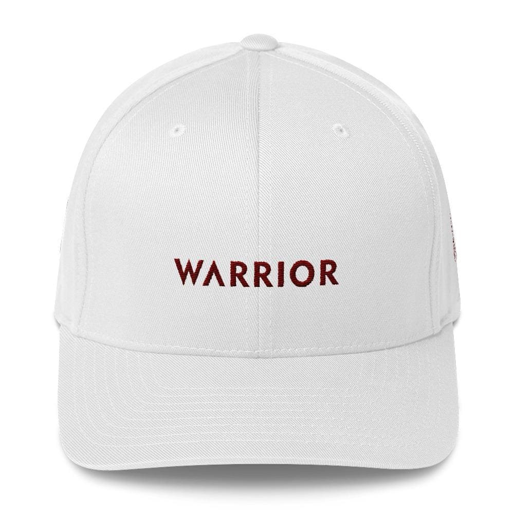 Multiple Myeloma Awareness Twill Fitted Hat - Warrior & Burgundy Ribbon