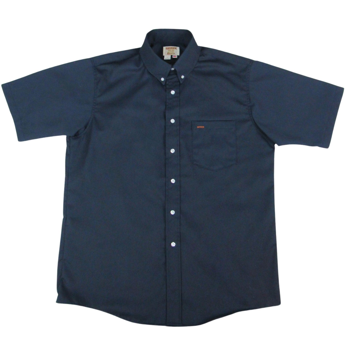 Ruddock Shirts - Navy Blue Button Down - One pocket - Short Sleeve - Oversized Fit