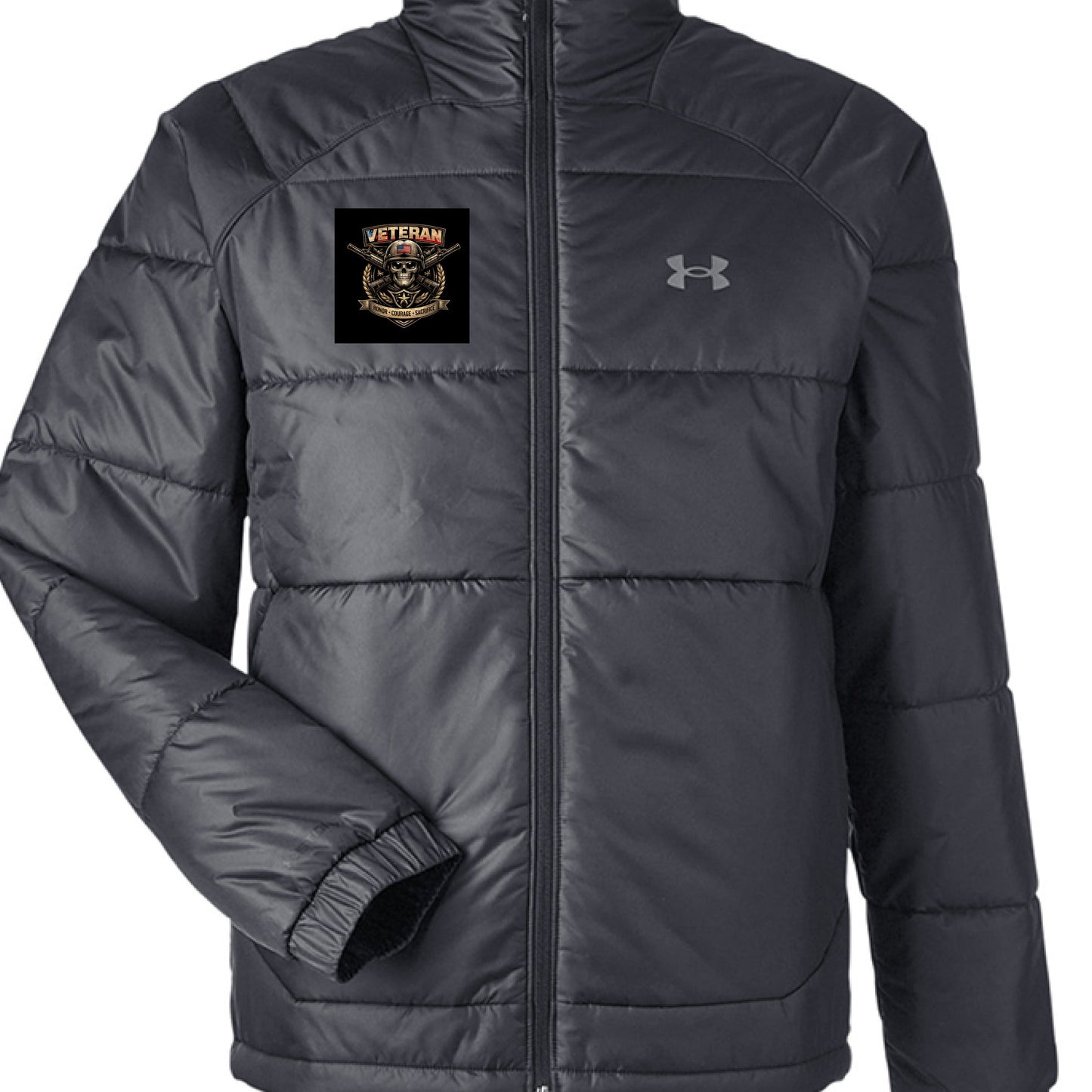 Veteran Badge Outerwear Jacket - This Is Where I Stand - Honor, Courage and Sacrifice - Veteran Strong - Under Armour Men's Storm Insulate Jacket