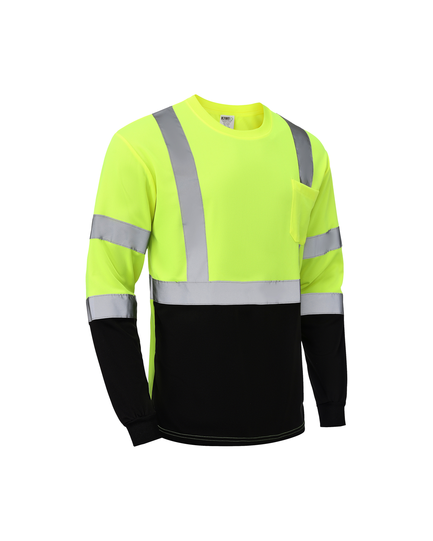 Kiwi High Visibility ANSI/ISEA 107-2020, Type R, Class 3 Two Tone Neon Long Sleeve Safety Shirt [R73100]