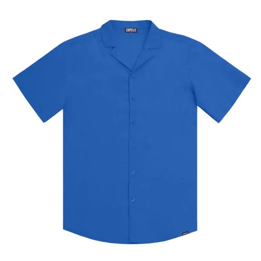 Men’s Short Sleeve Tailored Fit Button-Down Shirt – Ocean Blue