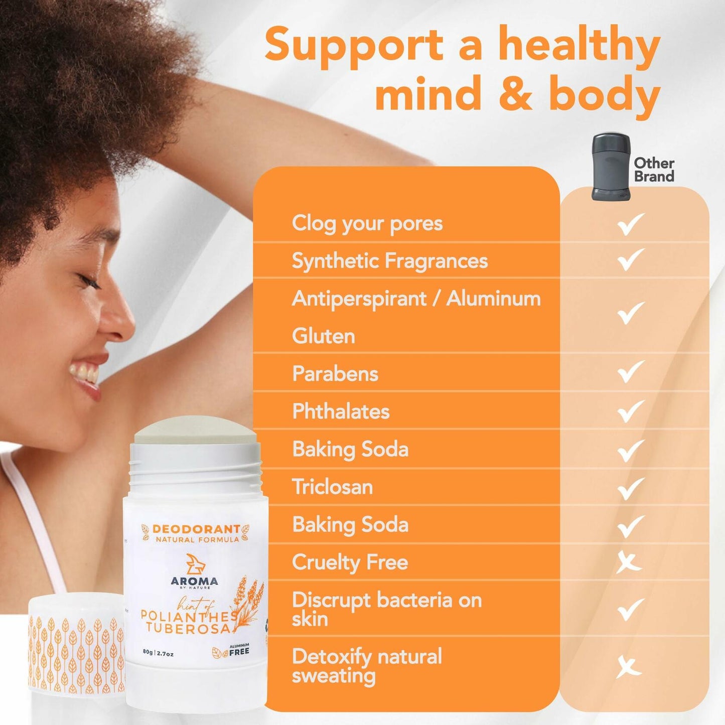 Aroma By Nature Aluminum Free Natural Deodorant Rosemary Lavender