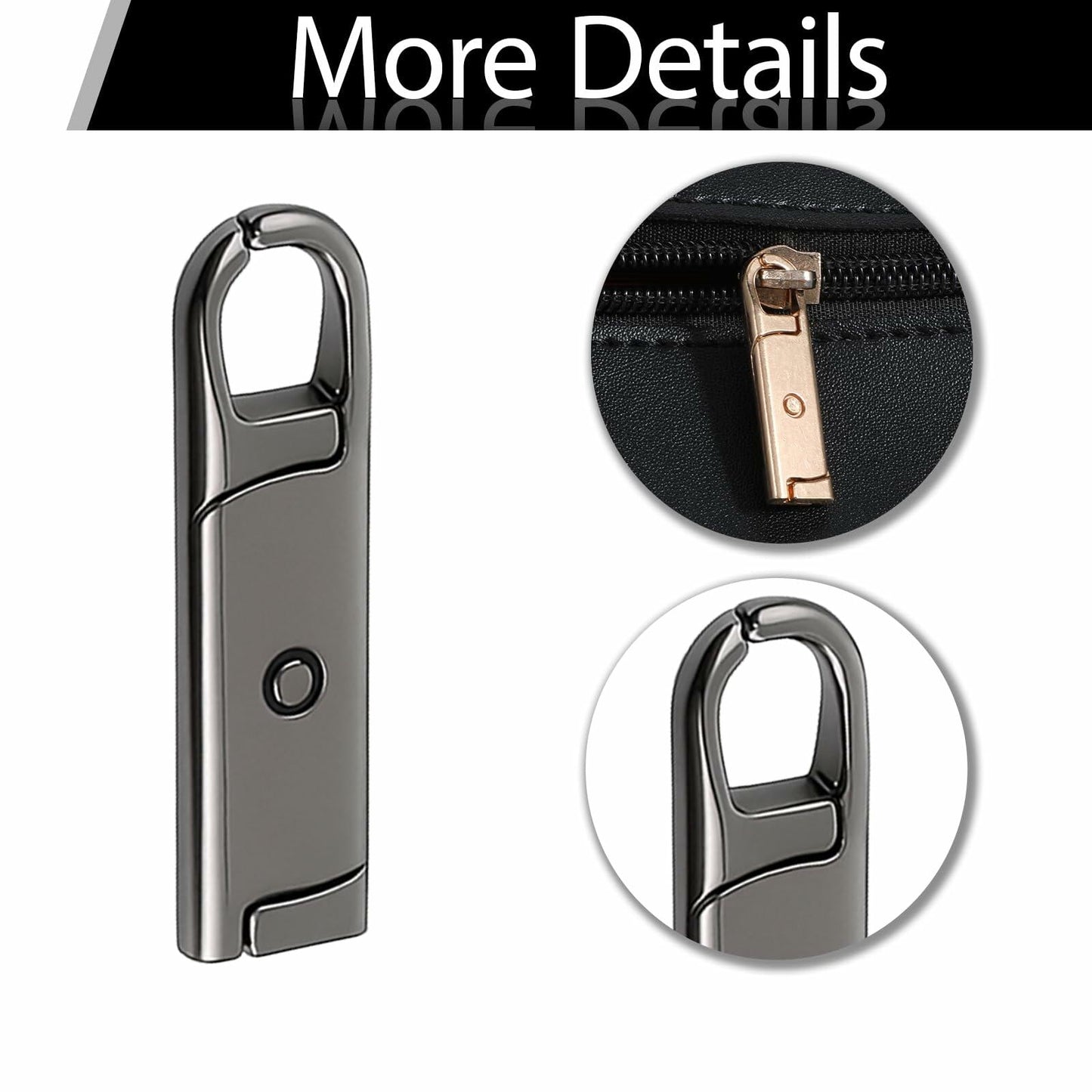 12 Pcs Metal Zipper Pull Tab Replacement Detachable Zipper Handles