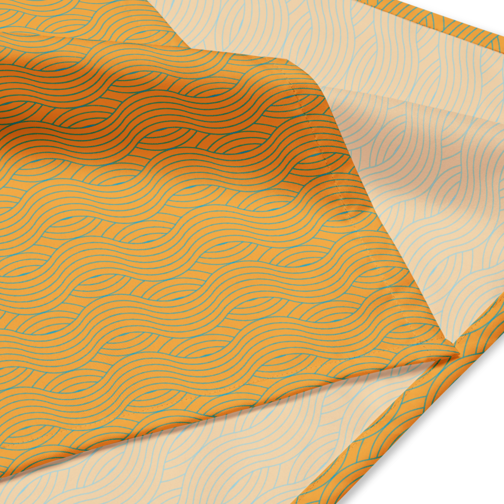 Sebastian & Clementine Orange Waves Pet Cotton Bandana