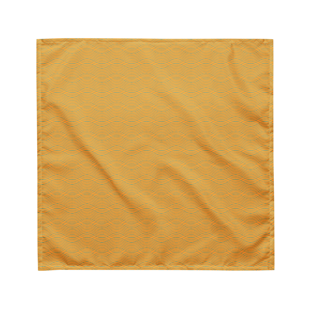 Sebastian & Clementine Orange Waves Pet Cotton Bandana