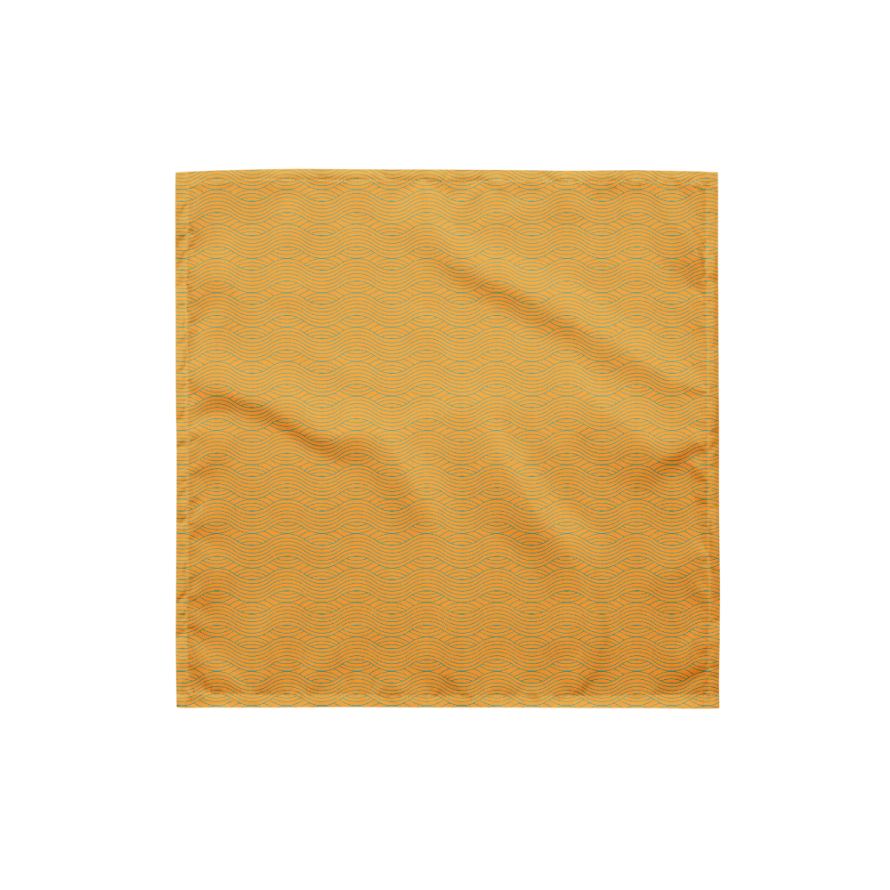 Sebastian & Clementine Orange Waves Pet Cotton Bandana