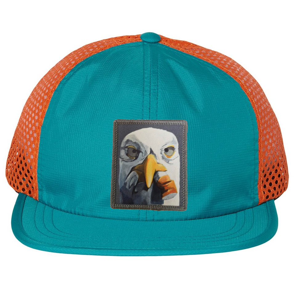Wide Set Mesh Cap Orange/ Teal