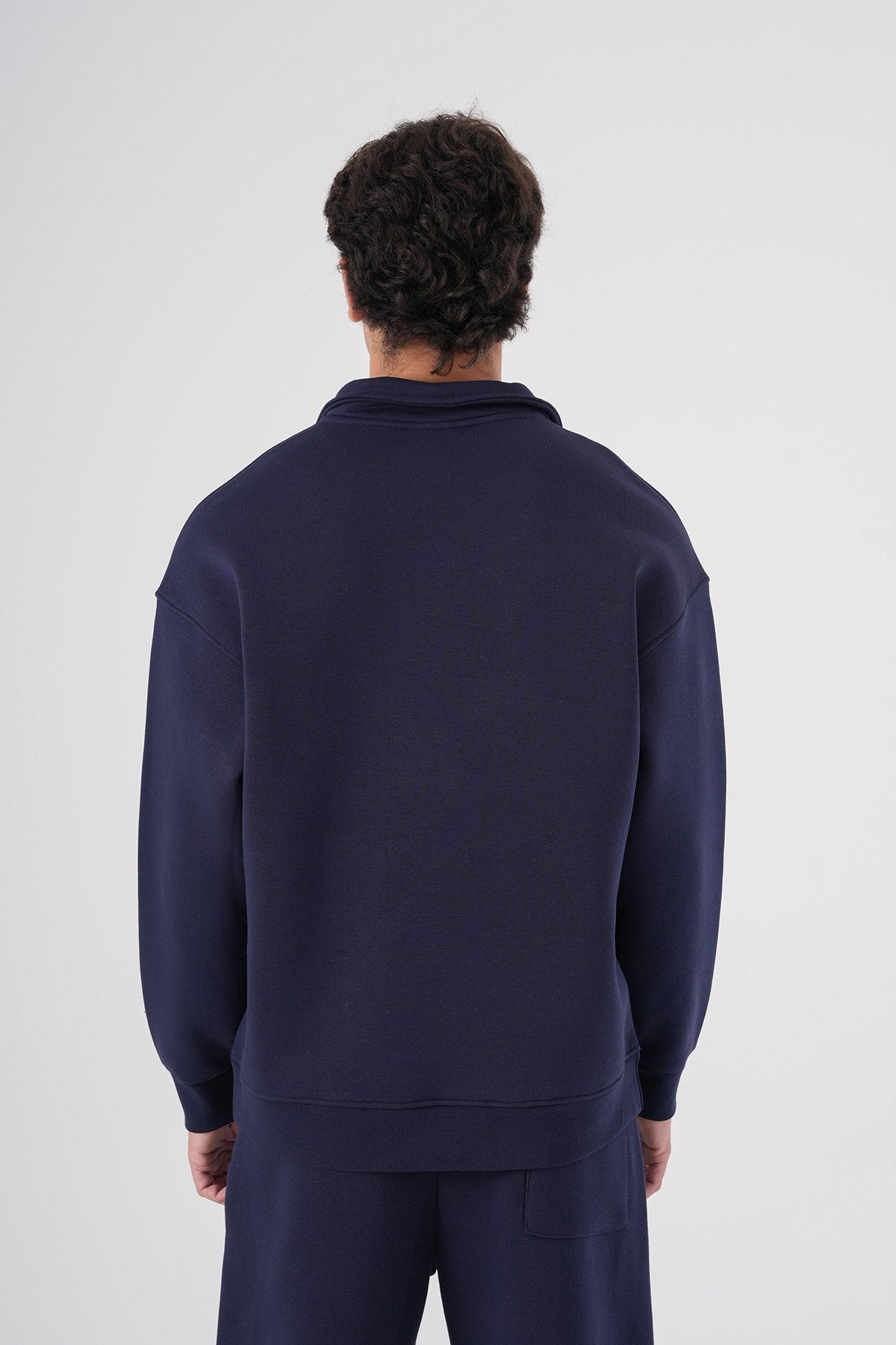 Unisex Oversize Half-Zip Sweatshirt & Baggy Sweatpants Set