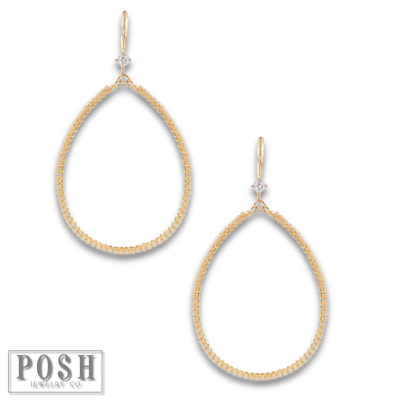 Rhinestone rimmed teardrop earrings
