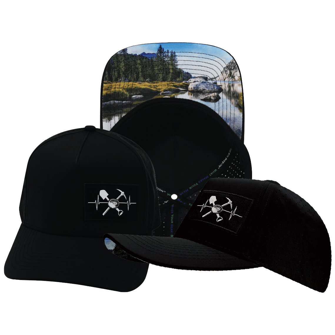 Prospecting Hat - Trucker Hat - Black - Laser Mesh