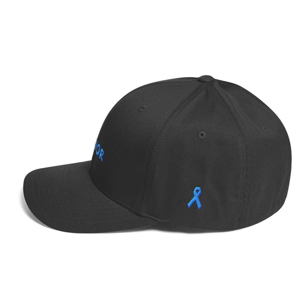 Prostate Cancer Awareness Hat with Warrior & Light Blue Ribbon on the Side