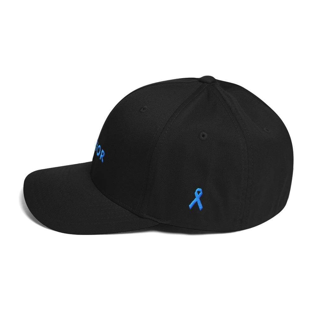 Prostate Cancer Awareness Hat with Warrior & Light Blue Ribbon on the Side