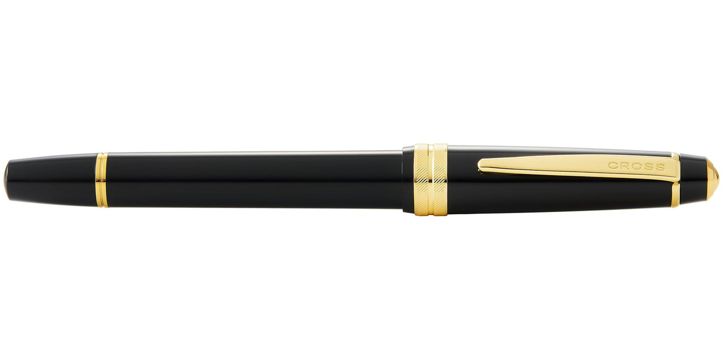 Bailey Light™ Polished Black Resin and Gold Tone Rollerball Pen