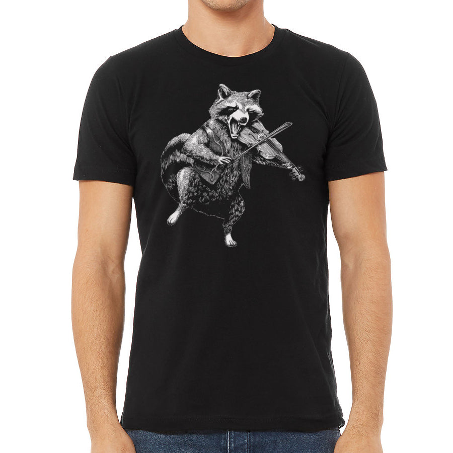 Raccoon Playing Fiddle Shirt | Trash Panda Violin Player